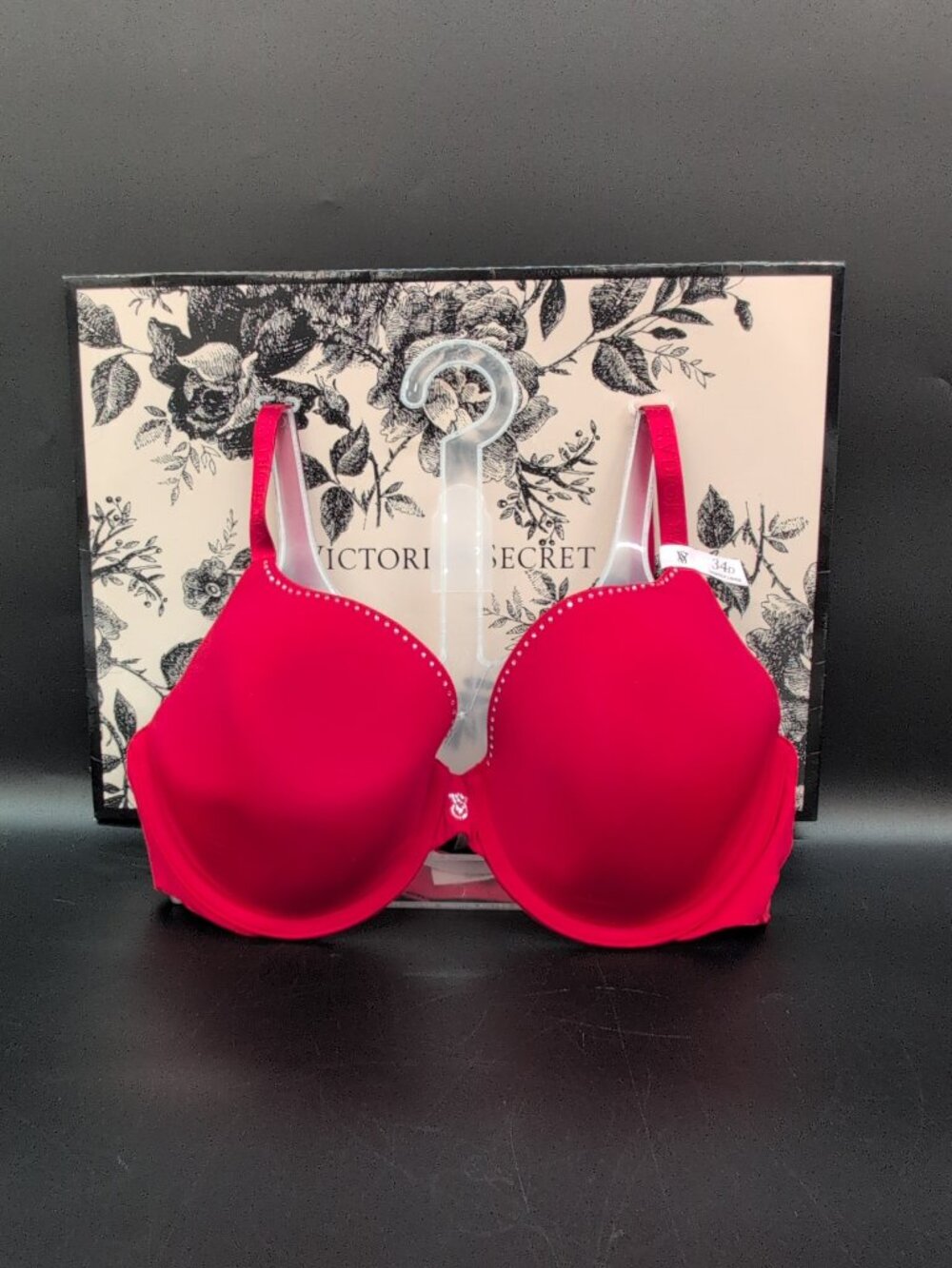 Victoria Secret Lightly Lined Full Coverage Push Up Bra 34D Red
